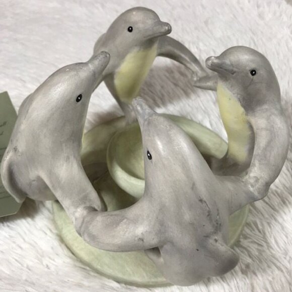 Vintage Penco Circles of the World Stoneware Dolphins Candle/Incense Holder - Picture 5 of 12